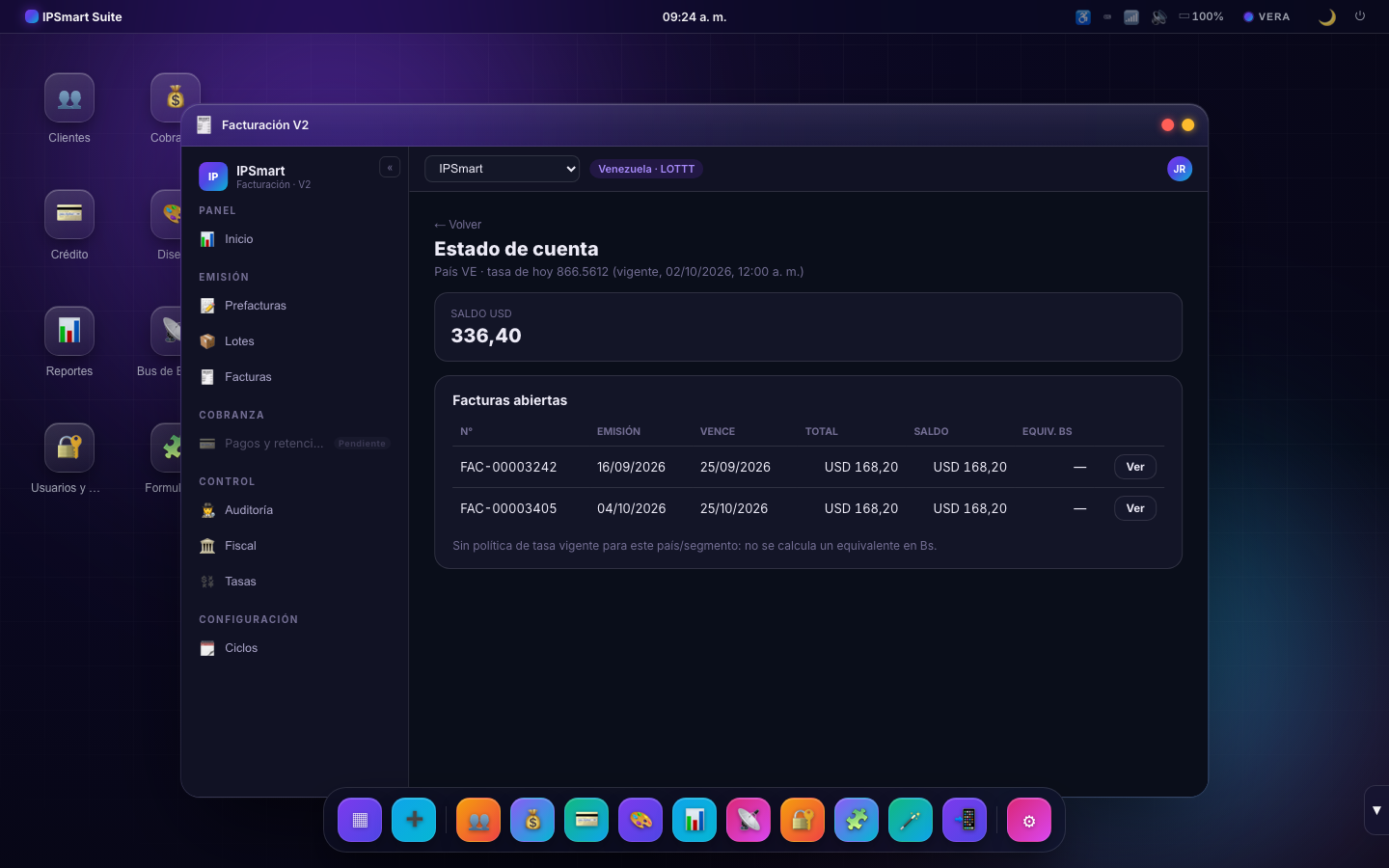 Pantalla: Estado de cuenta
